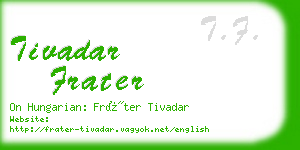 tivadar frater business card